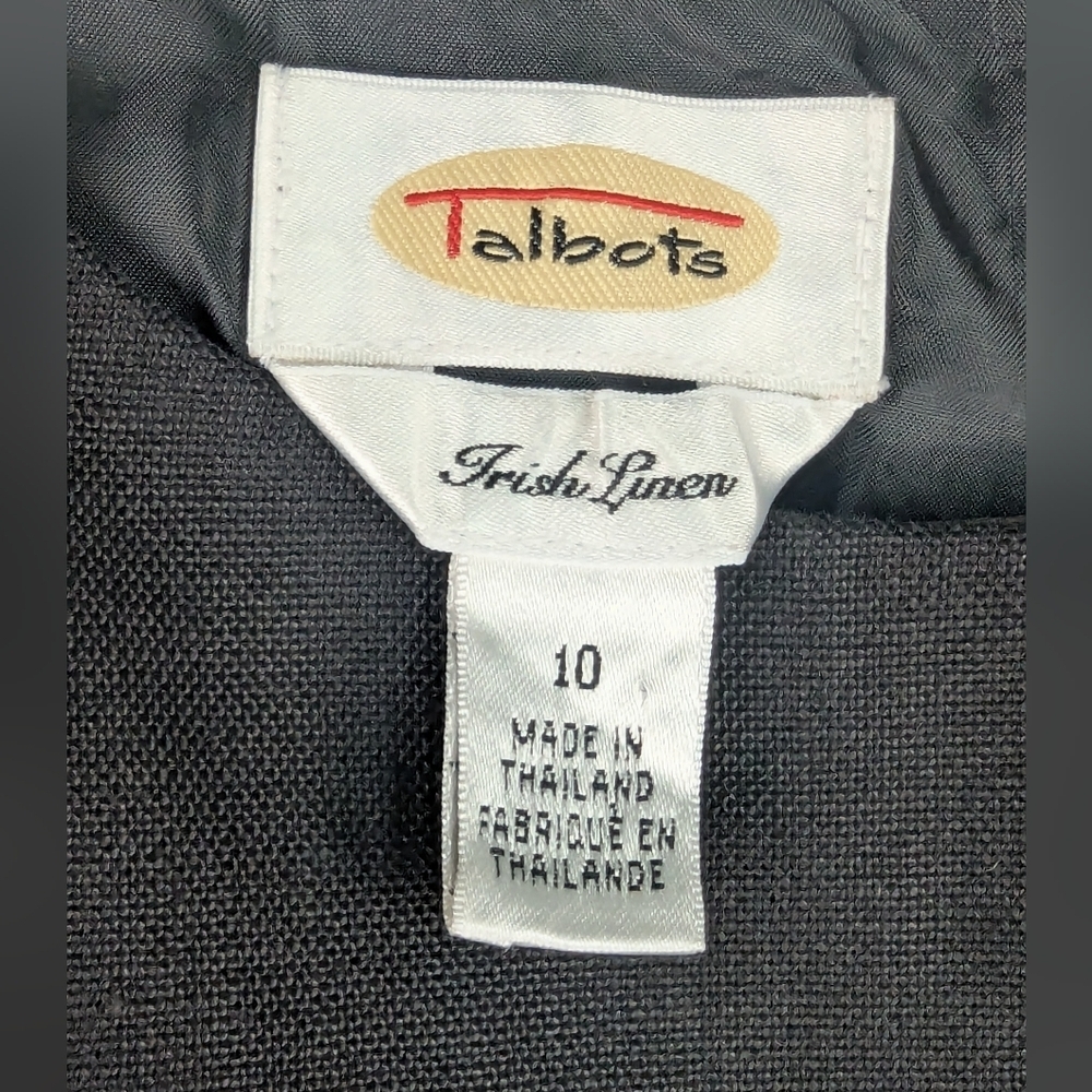 Talbots Size 10 Irish Linen Black Sleeveless Sheath Dress Midi - Picture 7 of 10